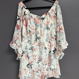 Indulge Women’s Off The Shoulder Floral Dress Size 3X